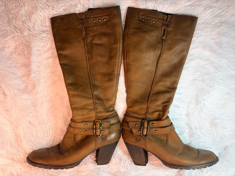 Born Brown Leather Knee-High Boots Size 8.5 Women's